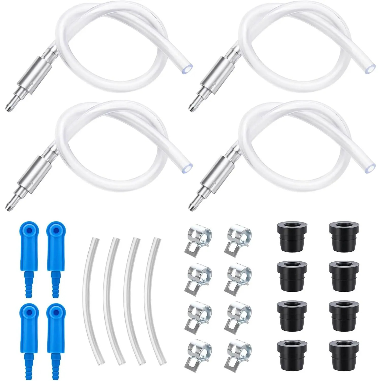 4 Pack  Bleeder Hose Kit with  Way Check Valve -   Fluid Bleeder Hose, -Way Valve Prevents Air Backflow for   Hydraulic  Bleeding Tool