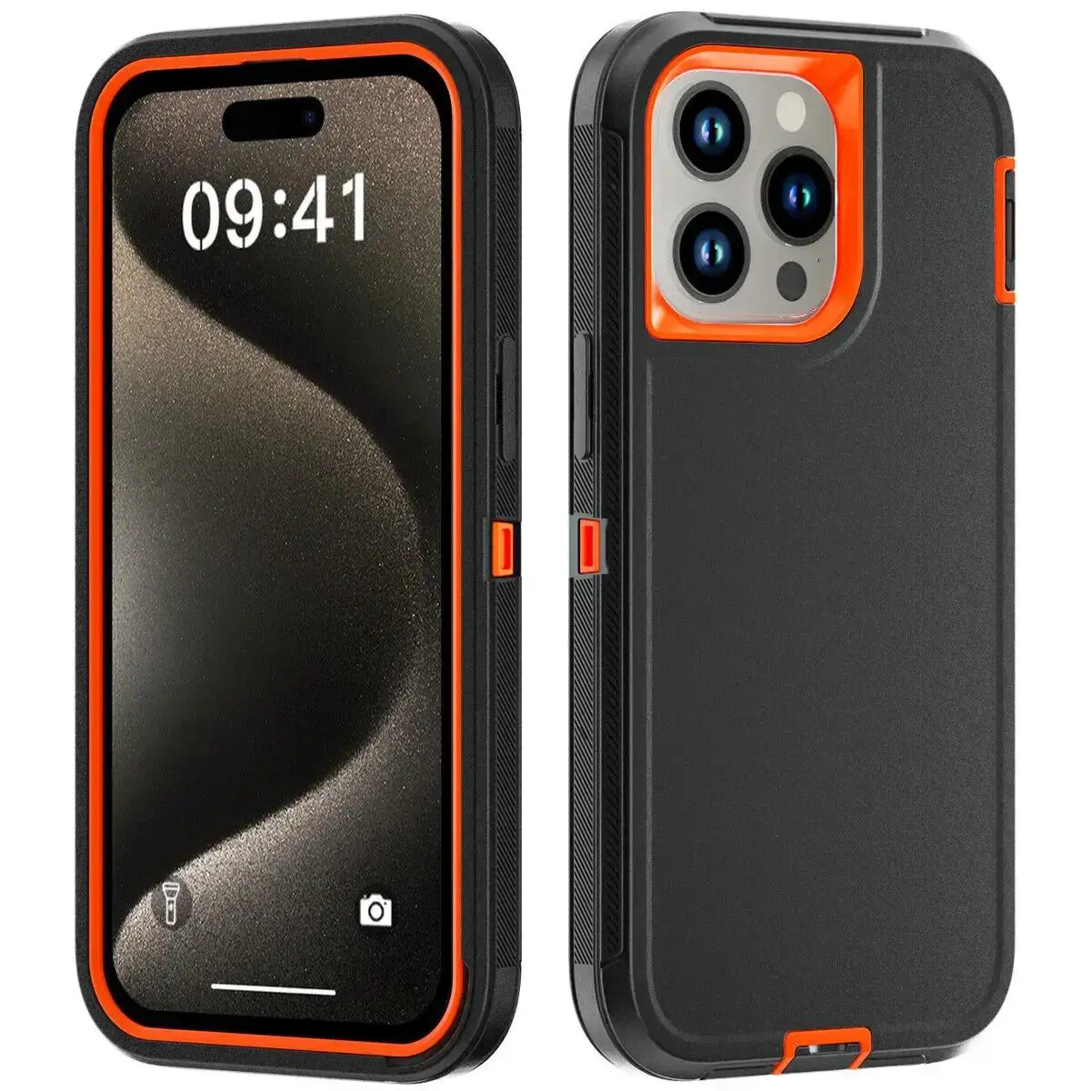 Compatible with iPhone 16, 15 Plus, 14, 13, 12, 11 Pro Max, 8, 7, SE 2022, XS, XR, 3 in 1 Heavy Duty Hybrid Shockproof Protective Phone Case HNZ0149