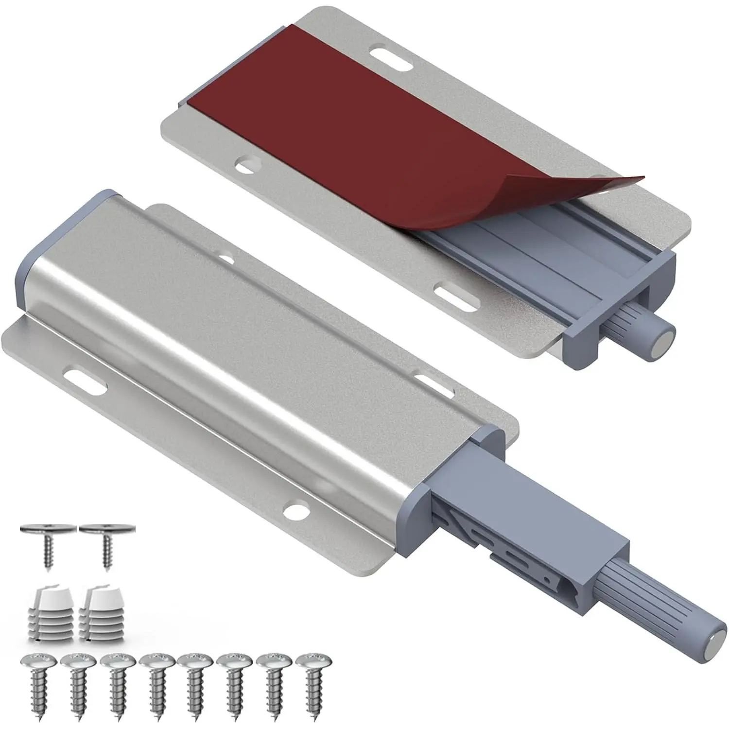 5-Pack Heavy-Duty Magnetic Push Latch Set, Push-to-Open Hardware for Cabinets Doors, Closets, Drawers