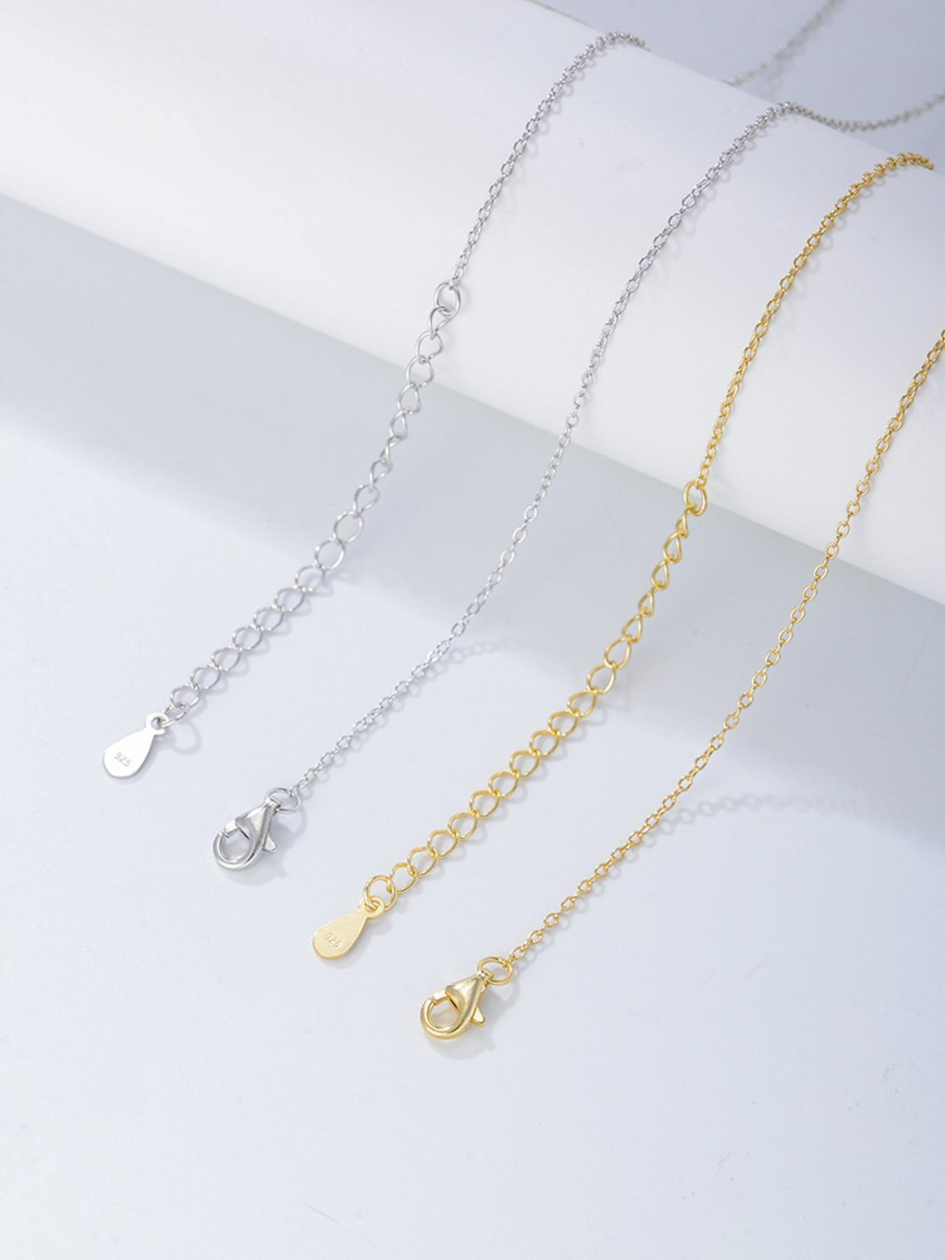 925 Sterling Silver Synthetic Zircon Inlaid Cross Pendant Necklace, Fashion Jewelry for Party, Daily Clothing Decor, Trendy All-match & Exquisite Jewelry for Gift, Cross Design Pendant