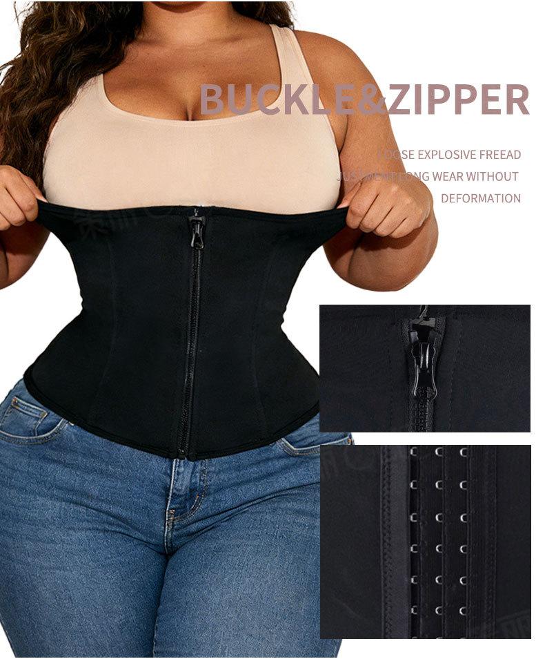 Waist Trainer Exercise Corset European and American Plus Size Waist Cincher Hourglass Waist Shaper Zipper Button Shapewear