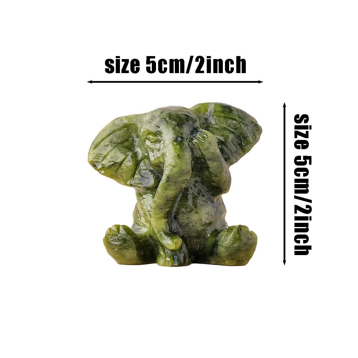 A Natural Jade Elephant Ornament—A Hand-Carved Masterpiece Infused with Spiritual Energy; A Serene Home Décor Accent and Healing Crystal Art Piece—A Distinctive Gift Rich in Symbolic Meaning.