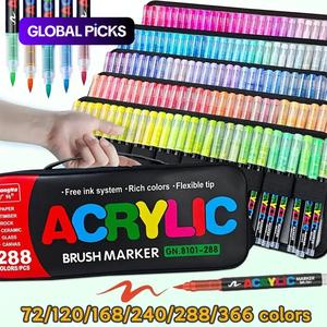 acrylic paint marker pen set, 72/120/168 colors/set acrylic paint marker pen, coloring materials set for various surface, art supplies for home office school, school supplies art materials,  markers for coloring