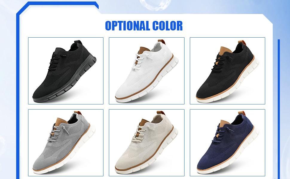 Men's Mesh Sneakers Oxfords Business Casual Walking Shoes Tennis Comfortable,Sporty Lightweight Breathable Running Shoes For Exercise & Daily Wear Closed Trainer Boy Runner Athletic Footwear block  Shoes Outdoorfun White