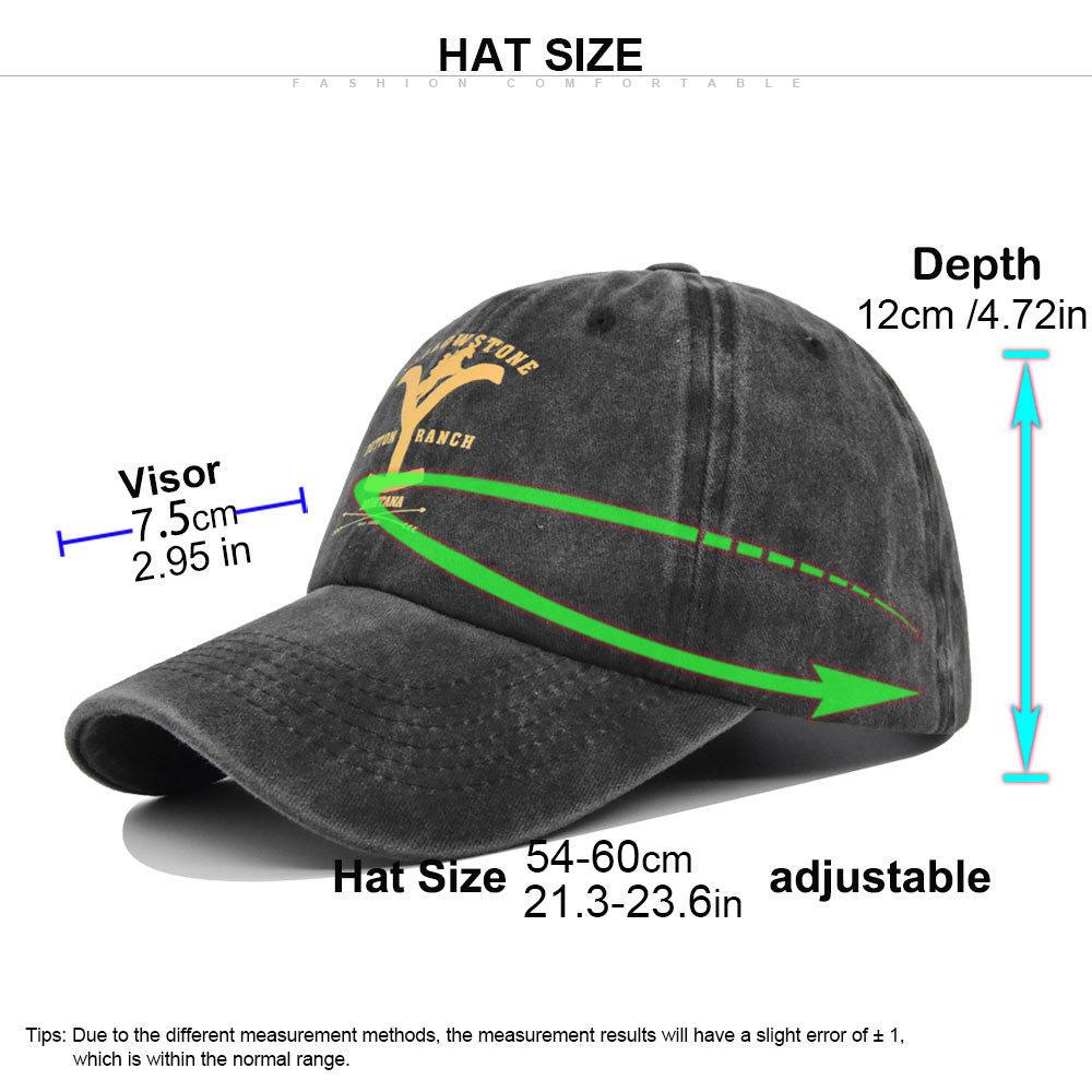 Cross-border European and American Y-print baseball cap, YELLOWSTONE embroidered duckbill cap, washed and distressed curved brim Yellowstone cap
