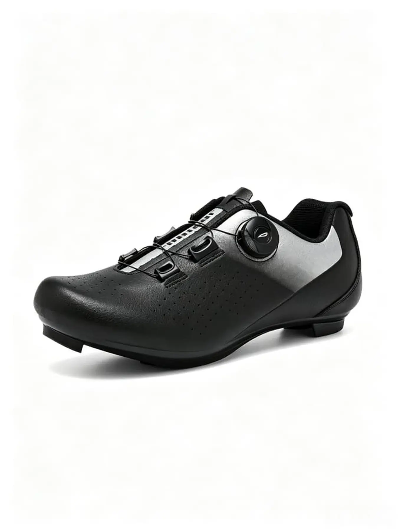 Unisex White Road Racing Cycling Shoes, Rotary Lace Upper Design, Dual Outsole Options, Long-distance Professional Bike Training Shoes