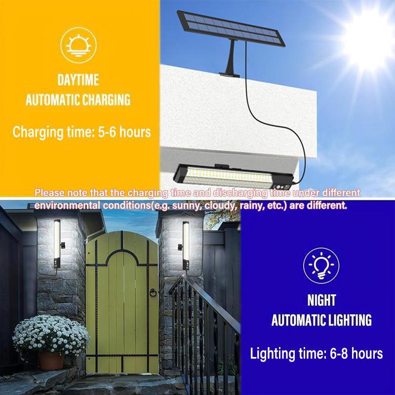 Solar Powered Wall Light, 1 Count Smart Solar Sensor Wall Light, IP65 with Smart Motion Sensor Solar Cabinet Light, LED Light Bar for Indoor & Outdoor, Solar Lights Outdoor