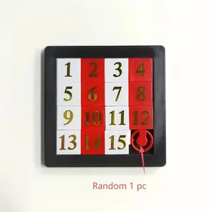 1-15 Number Logic Puzzle Game, Slide Math Brain Teaser, Educational Math Skill Toy, Portable Math Puzzle, Travel Logic Game for Home Learning