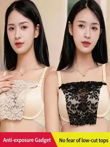 Adjustable Lace Bra Extenders, Lightweight Soft Fabric, One Size Fits All Set of Three, Skin Tone Colors, Ideal for Low Neck