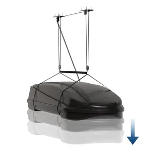 Garvee Heavy‑Duty Cargo Box Garage Pulley System, Ceiling Hoist Kit for 8–10 ft Ceilings, 150 Lbs Capacity with Dual Fixed‑Point Design, Adjustable Lifting Straps, Ideal Ceiling Mounted Storage Racks