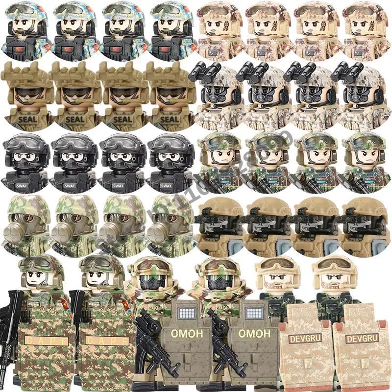 2026 Hot Military Army Figures Building Blocks - US, Germany, Russia, Ukraine Alpha Special Forces Soldiers Bricks Model, Christmas Gifts for Kids, DIY Toys