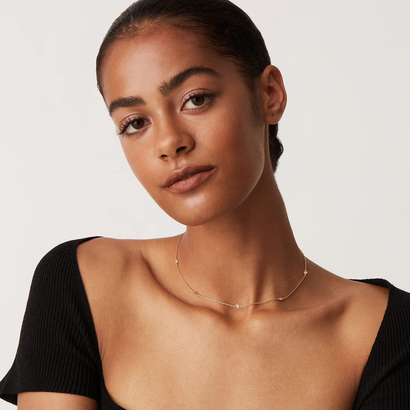 Minimalist Station Pearl Pendant Necklace, Silver Plated Dainty Pearl Choker, Everyday Wear Jewelry for Bridesmaid Gift Minimalist Station Pearl Pendant Necklace, Silver Plated Dainty Pearl Choker, Everyday Wear Jewelry for Bridesmaid Gift