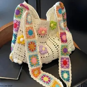 Bohemian Crossbody Bag For Women, Retro Hollow Floral Fringe Hobo Purse, Lightweight Versatile Shoulder Bag, Summer Festival Travel Daily Casual Accessory