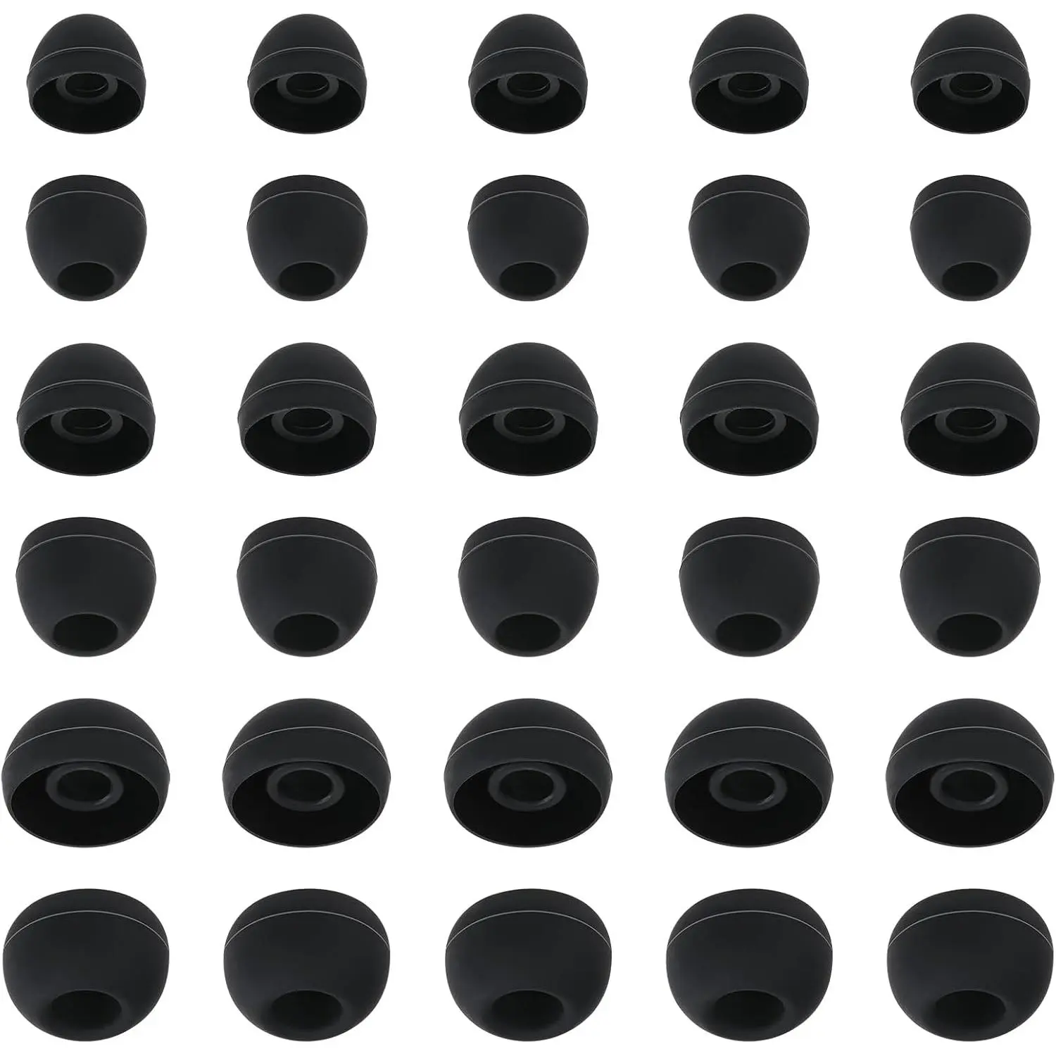 30 count   Earbud Covers Fit  Earphones Ear Tips(Inner Hole 4mm -6.5mm) Black Ears Cushion Earbuds for in- Ear Headphones Tips  Kit