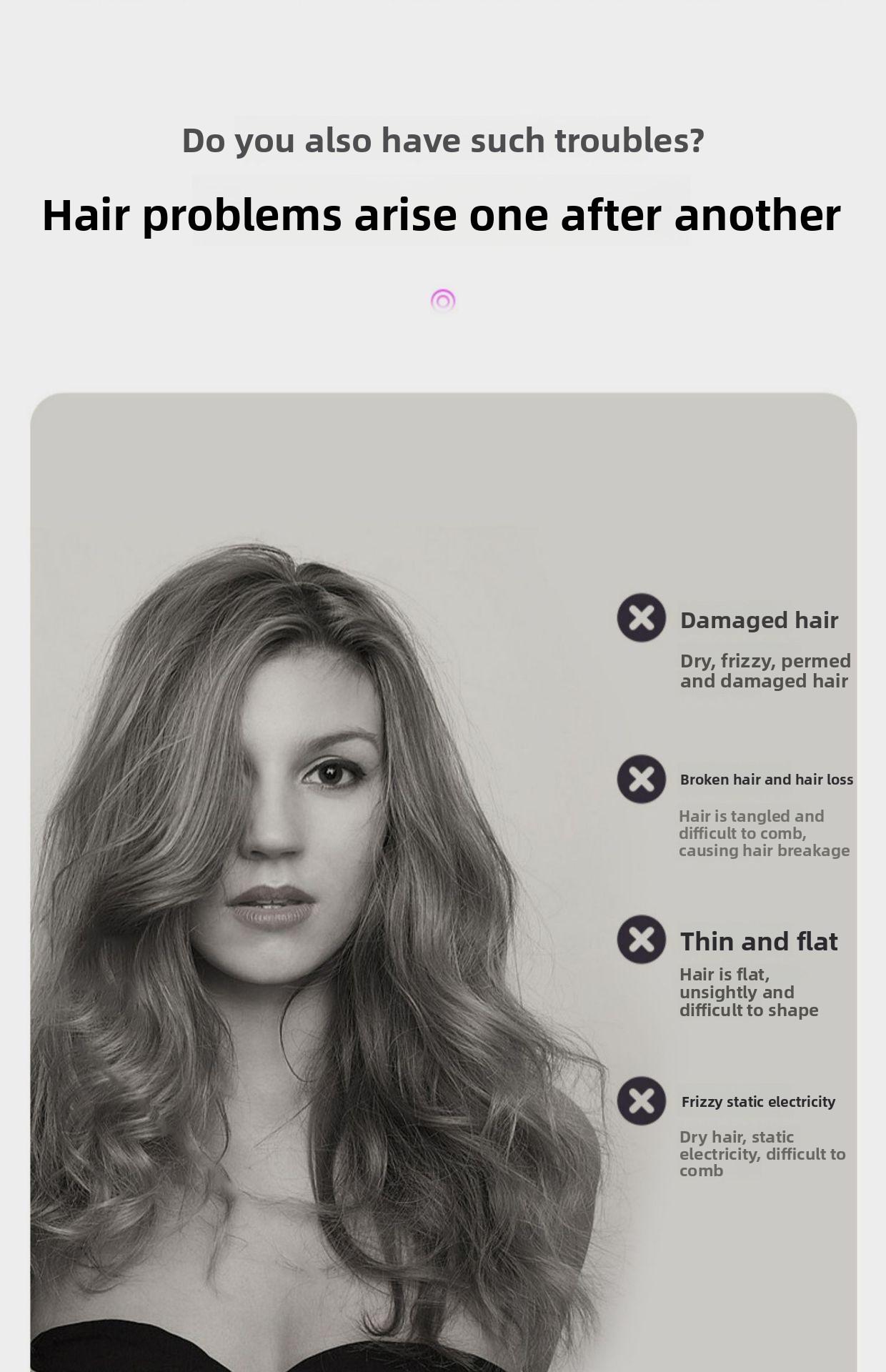 Luxury upgraded version, featuring a push-button cleaning design, suitable for women with long hair, popular air cushion massage comb