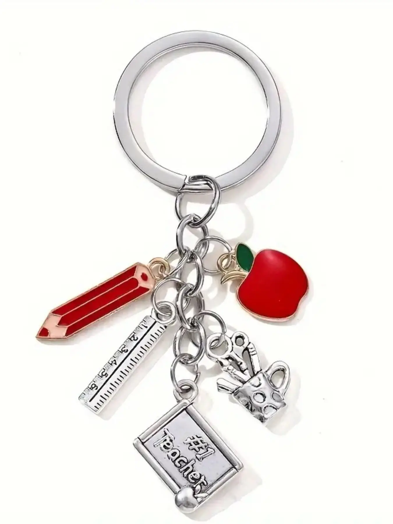 Apple Pencil Palette Ruler Pen Holder, Teacher's Day Memorial Key Chain, Campus Style Graduation Gift, Cute Cartoon Design