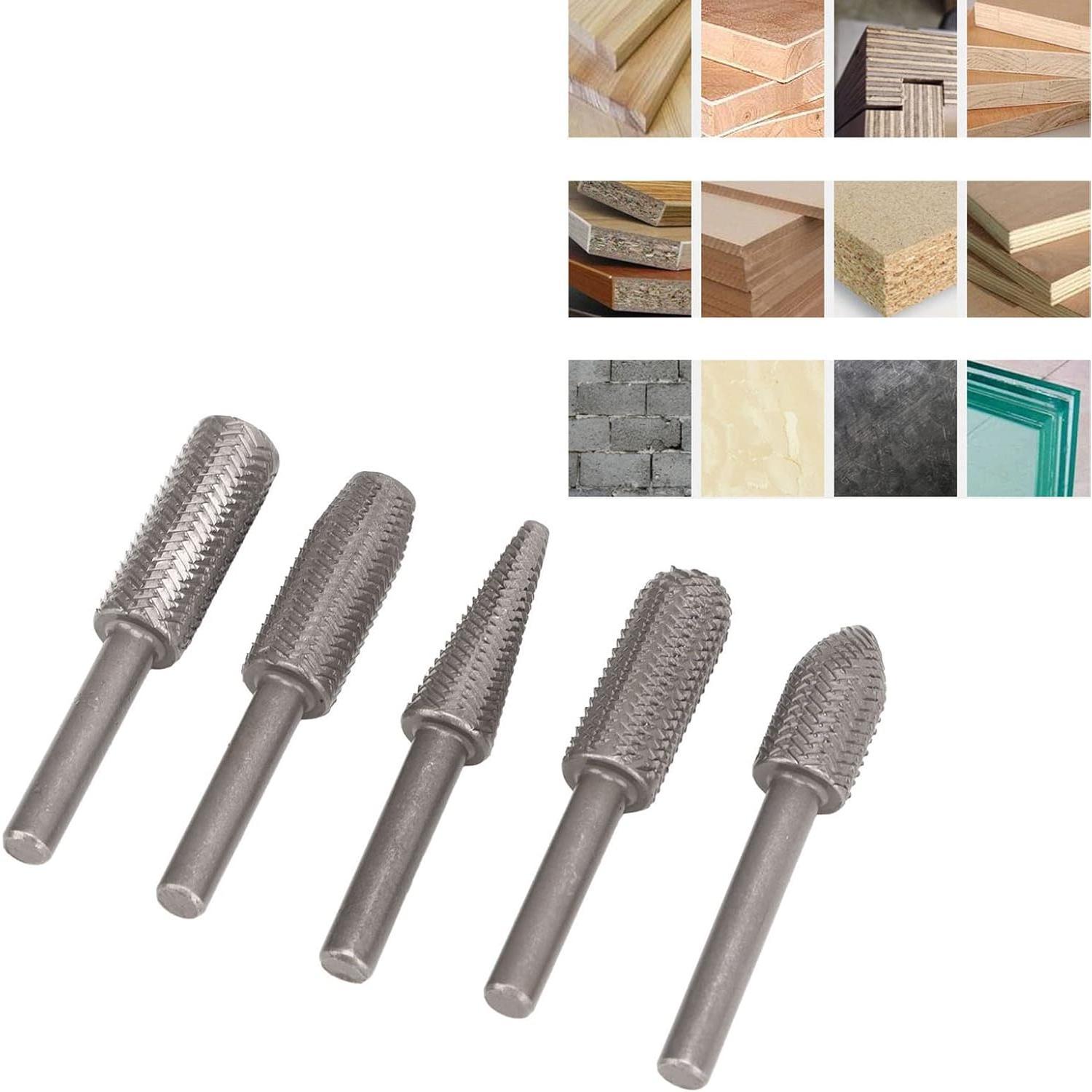 5PCS/10PCS Tungsten Carbide File Set, Efficient Design, Suitable For Wood And Rubber Molding Grooves, Non-slip And Fast Grinding Speed