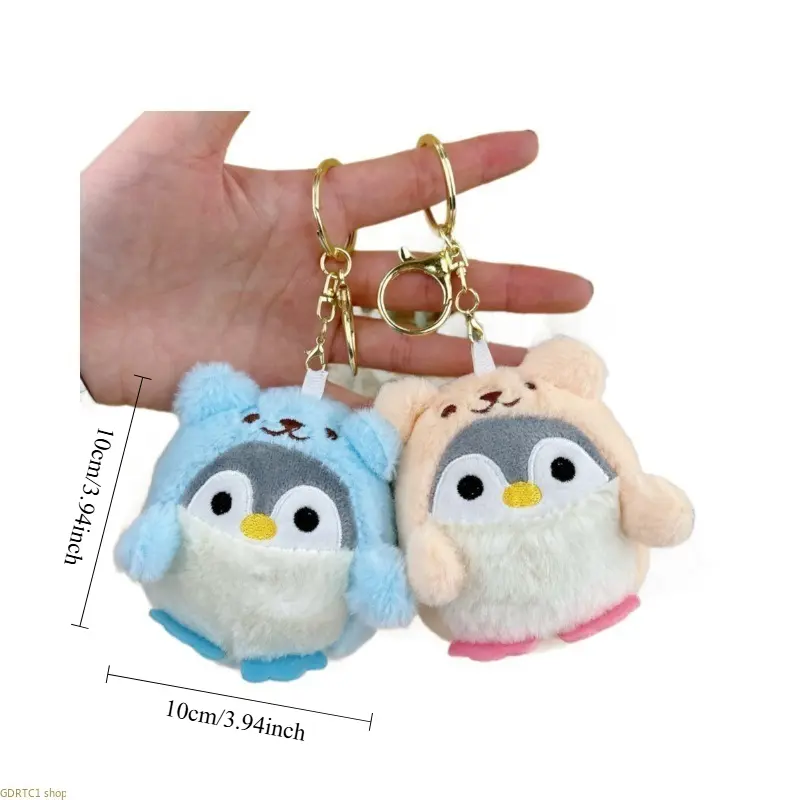 Cute Penguin Faux Fur Keychain - Women's Aesthetic Lightweight Bag Charm, Wobbly Swing Purse Accessory, Trendy Animal Handbag Pendant Gift, Cozy Vibes, Daily Carry