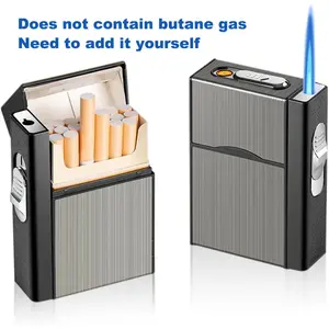Father's Day Gift Outdoor Portable Windproof Lighter Case, USB Charging Lighter Box for Livingroom Bedroom Office Outdoor(Without Butane Gas)