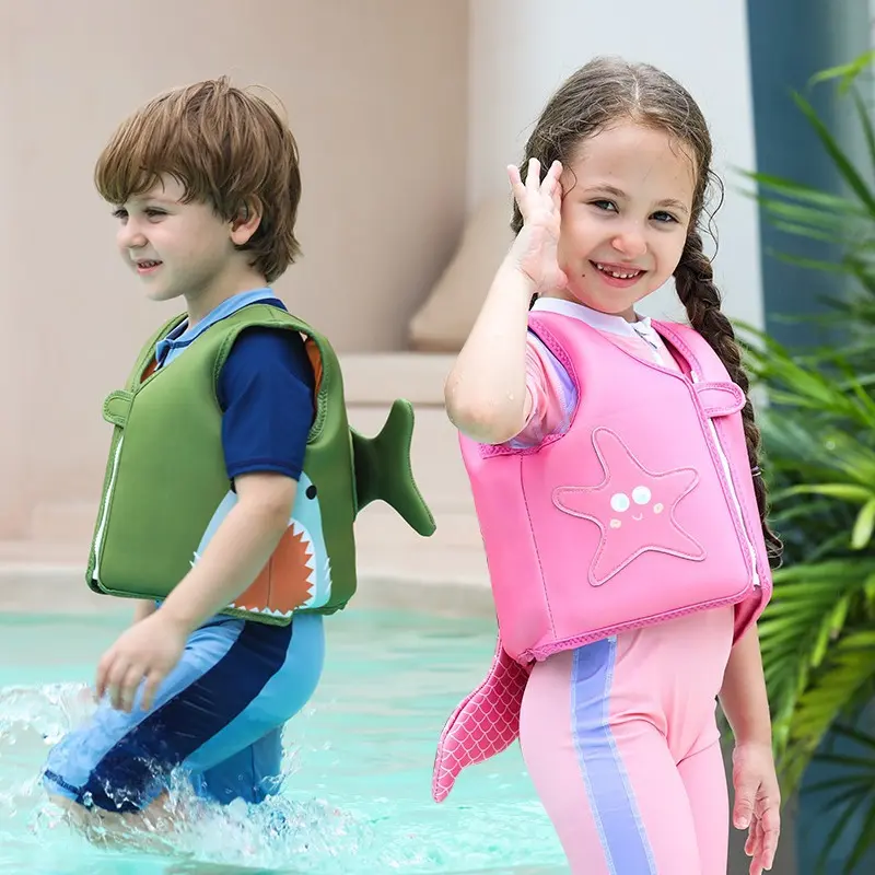 Kids' Cartoon Inflatable Buoyancy Vest - Beginner Anti-Drowning Floating Swimming Accessories with Arm Circles Water Sleeves for Water Sports Diving