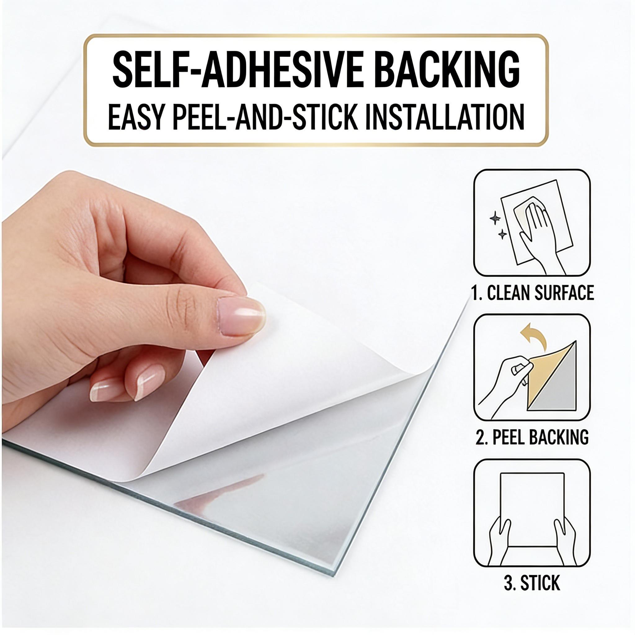 20×40 inch Self - adhesive Soft Glass Mirror Sticker with Backing Tape! Ideal for self - service areas, glass doors, and home use, especially bedrooms. With easy installation, it offers high - quality reflection, serving as a full - length mirror.