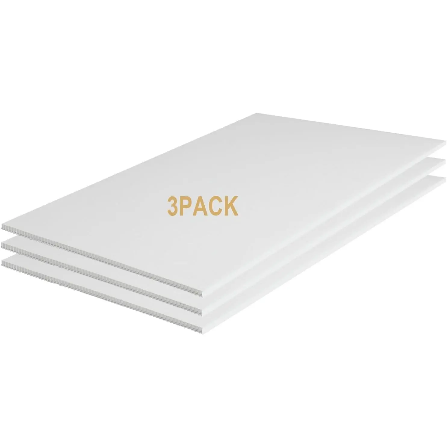 3Pack Blank Poster Board 24×36'' 3/16 Inches Thick Corrugated Plastic White Board for School Projects, Craft, Art & Display