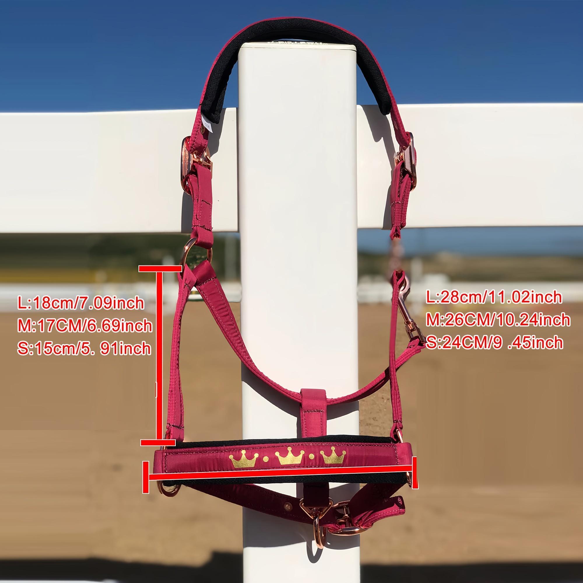 Horse Halter, Adjustable Horse Head Collar with Soft Pading, Glossy Horse Halter, Equestrian Supplies for Horse Riding