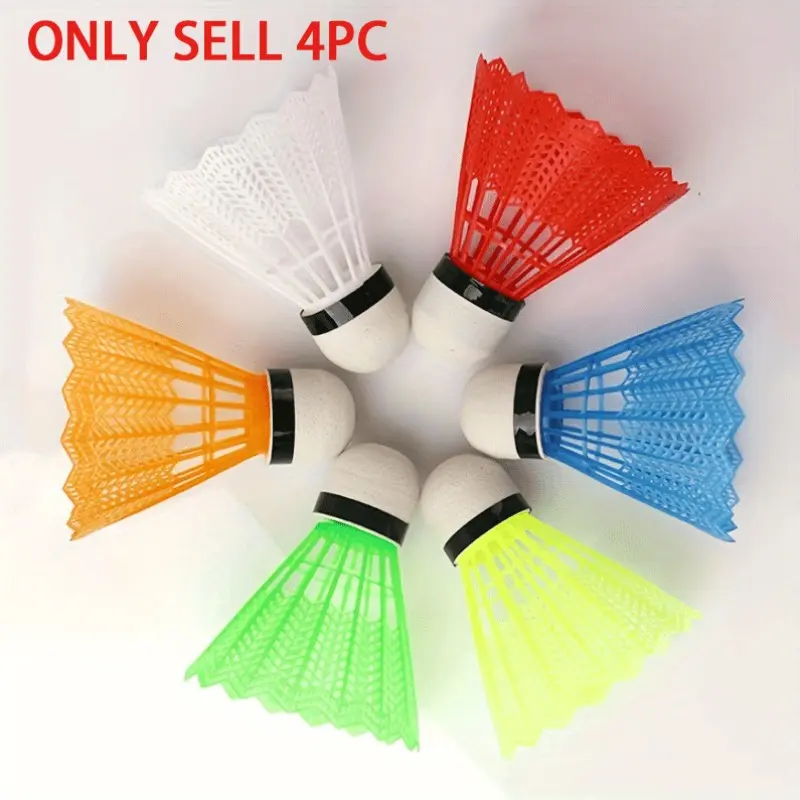 Badminton Shuttlecock Set, 4 Random Colors, Ideal for Indoor and Outdoor Sports, Easy to Track, Perfect for Active Play