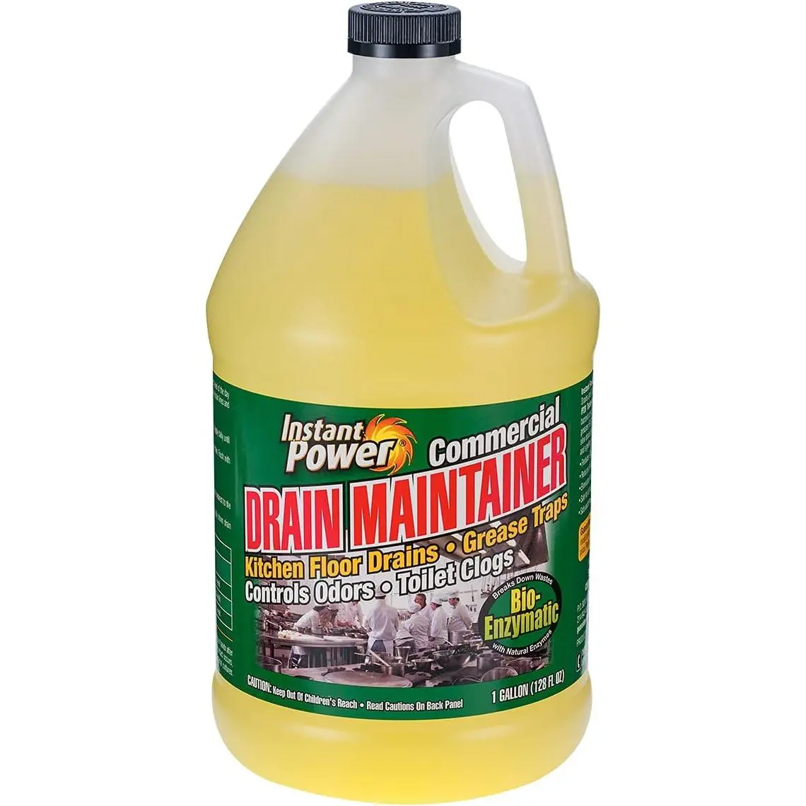 Bioenzyme Drain Maintainer Cleaner - Liquid Commercial Clog Remover for Kitchen, Cleans, Deodorizes, Reduces Blockages, 1 Gal, 1 Gallon