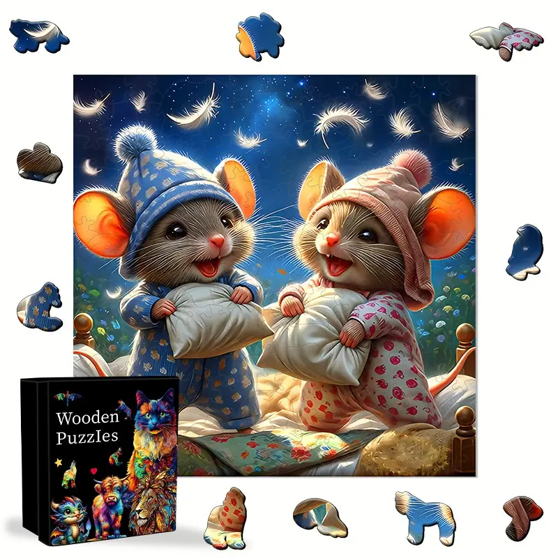 Colorful Squirrel Jigsaw Puzzle, Fantasy Fairytale, Unique Animal Puzzle, Adult & Family Challenge, Holiday Gift, Fairy Tale Aesthetic, Halloween Gift