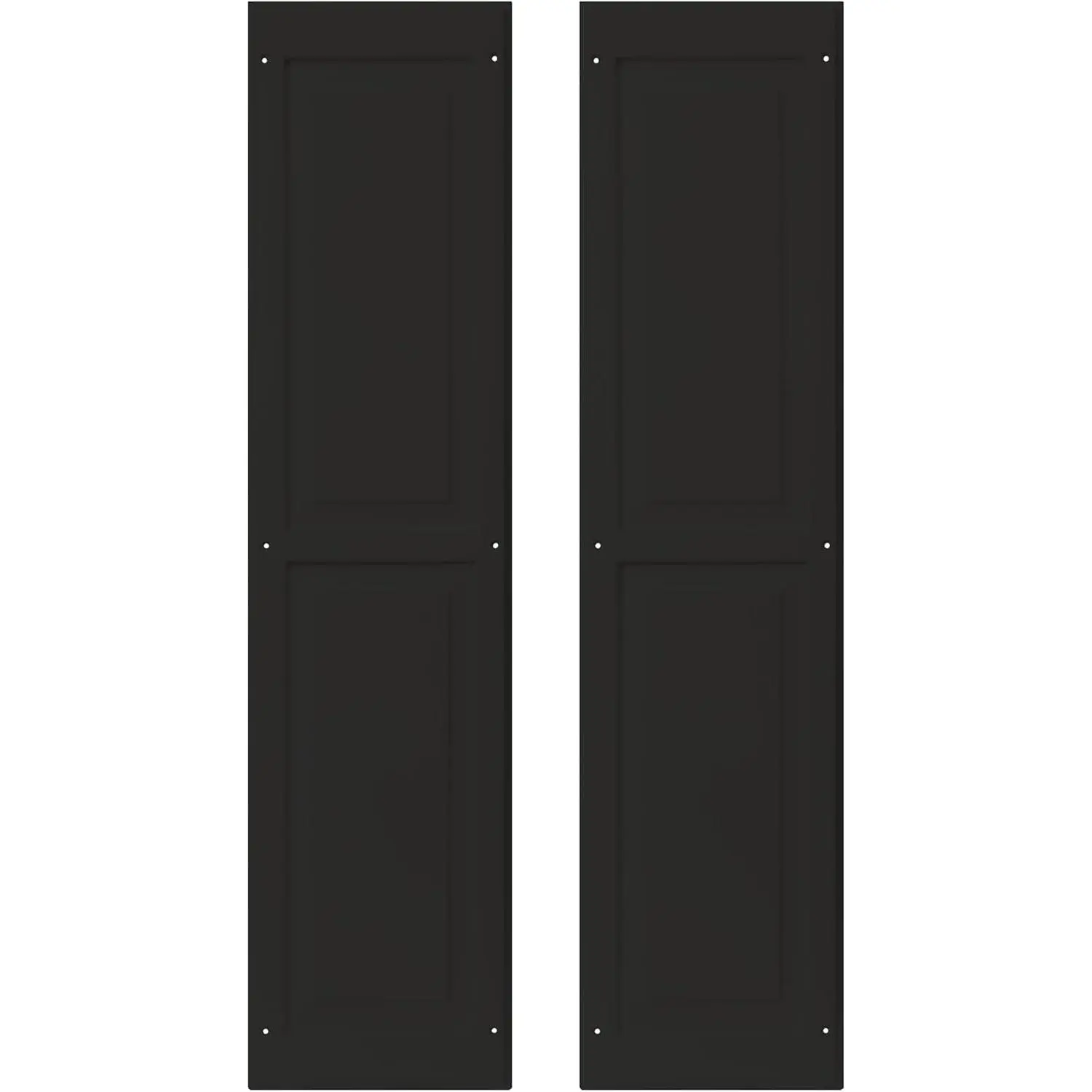 Raised Panel Shed Shutters 9" W x 36" H 1 Pair Black for Sheds Playhouses and Chicken Coops