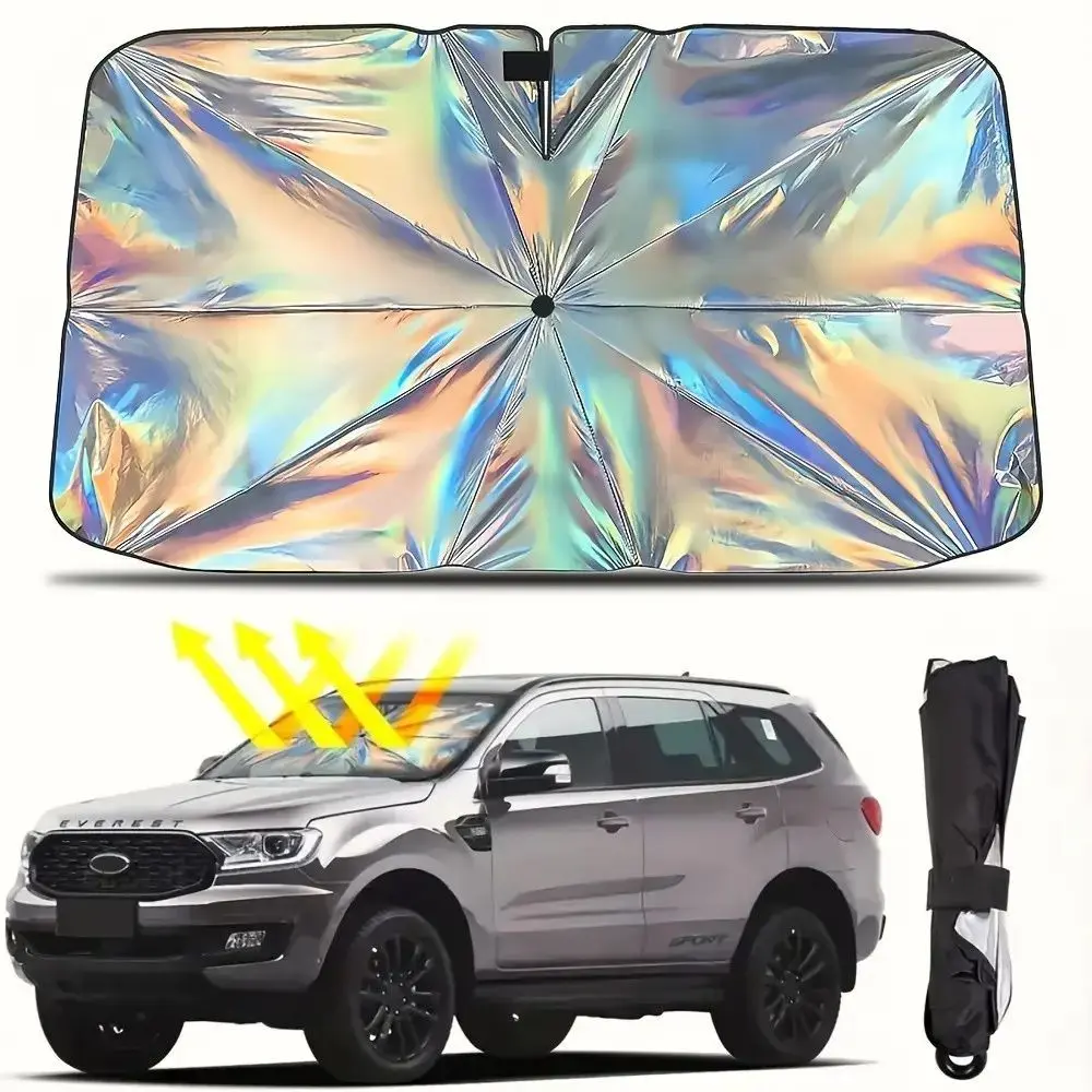 Laser Car Windshield Sunshade Umbrella, Adjustable UV Protection, Foldable 360° Handle, Fits Cars Suvs Trucks, Summer Essential, Window Shade