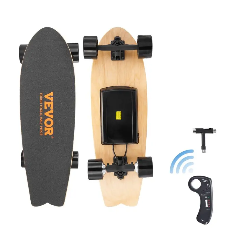 VEVOR Electric Skateboard with Remote, 9.3 Mph Top Speed 5 Miles Max Range Skateboard Longboard, 3 Speeds Adjustment Skateboards, Easy Carry Handle Design, Suitable for Adul Tested to UL Standards