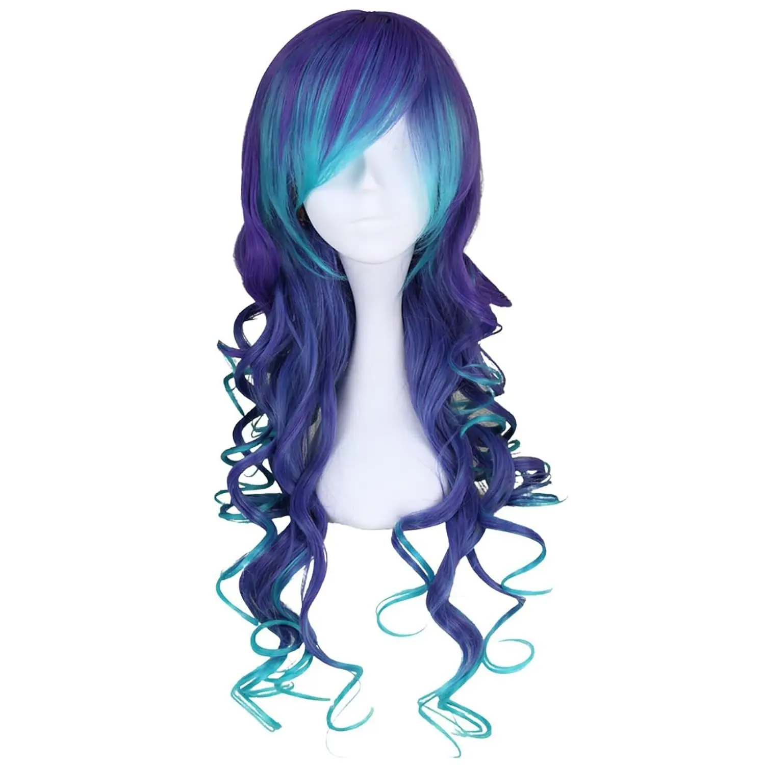 Long Curly Mermaid Costume Wig for Adults Unisex Cosplay Halloween Hair(Gift)