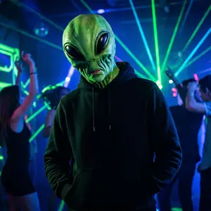 1pc Alien Latex Mask, Halloween Party Costume Alien Horror Mask Headgear, Perfect for Spooky Events and Cosplay