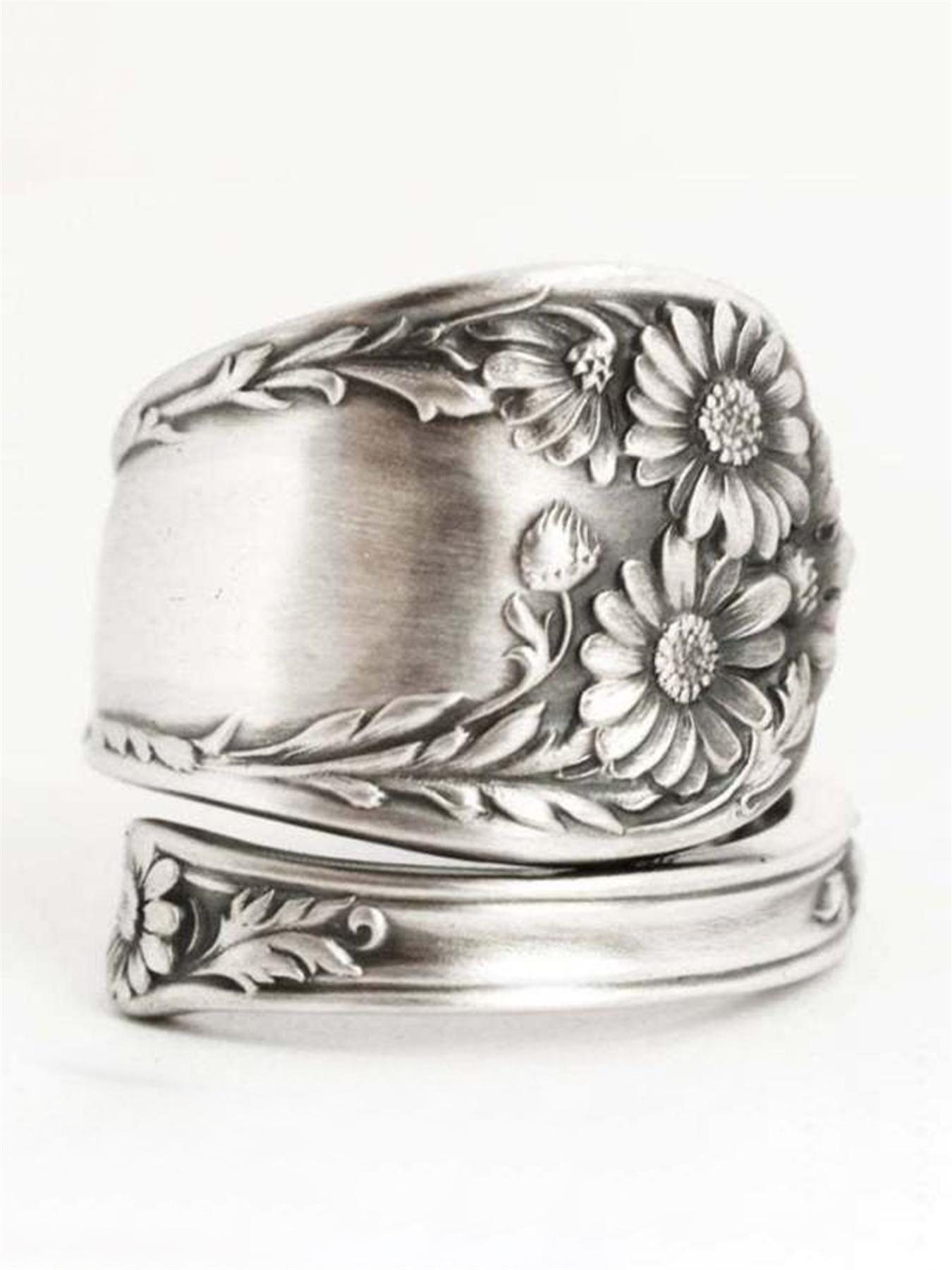Vintage Sunflower Design Cuff Ring, Adjustable Sunflower Ring, Beautiful Rings, Fashion Accessories for Women & Girls, Trendy All-match & Exquisite Jewelry for Birthday Gift, Adjustable Rings, Trendy Jewellery Accessories