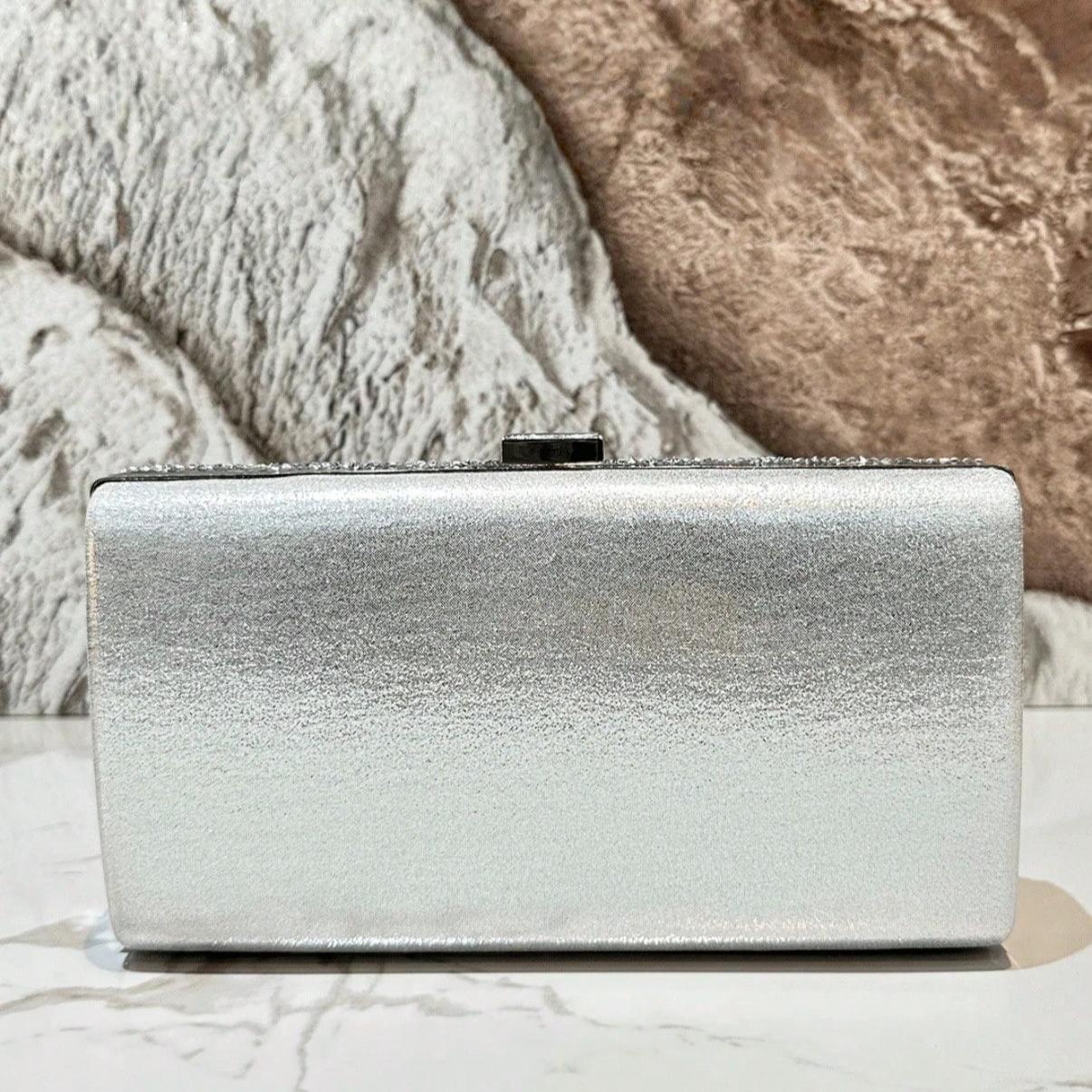 Luxury Silver Rhinestone Bling Banquet Handbag Women's Cheongsam Bag Elegant Exquisite Diamond-Encrusted Purse Clutch Bag, Crossbody Bags For Women, Perfect For Party, Wedding, Prom, Dinner/Banquet ShoulderBag For Wedding