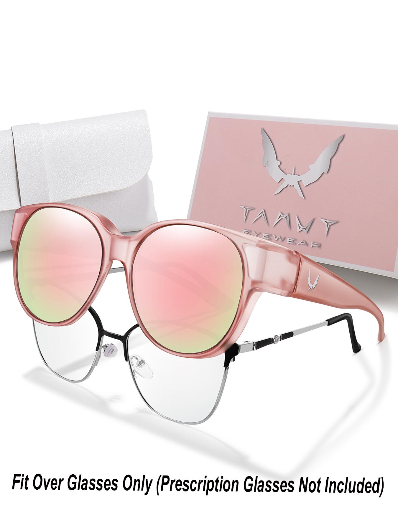 Fit Over Glasses Sunglasses, Sporty Wrap Around Sunglasses for Women & Men, Comfortable Wear Over Glasses for Everyday Style