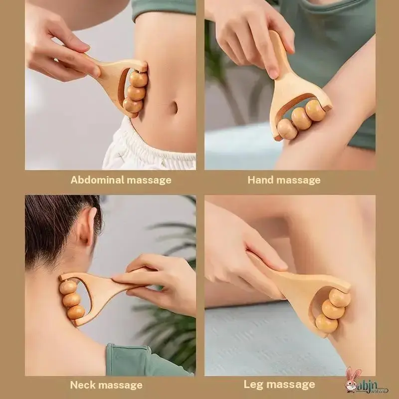Two Manual Wooden Massage Rollers, Full Body Foot Back Massager, Portable Pine Wood Pain Relief Body Care Tool, Shoulder Neck Waist Head Massager