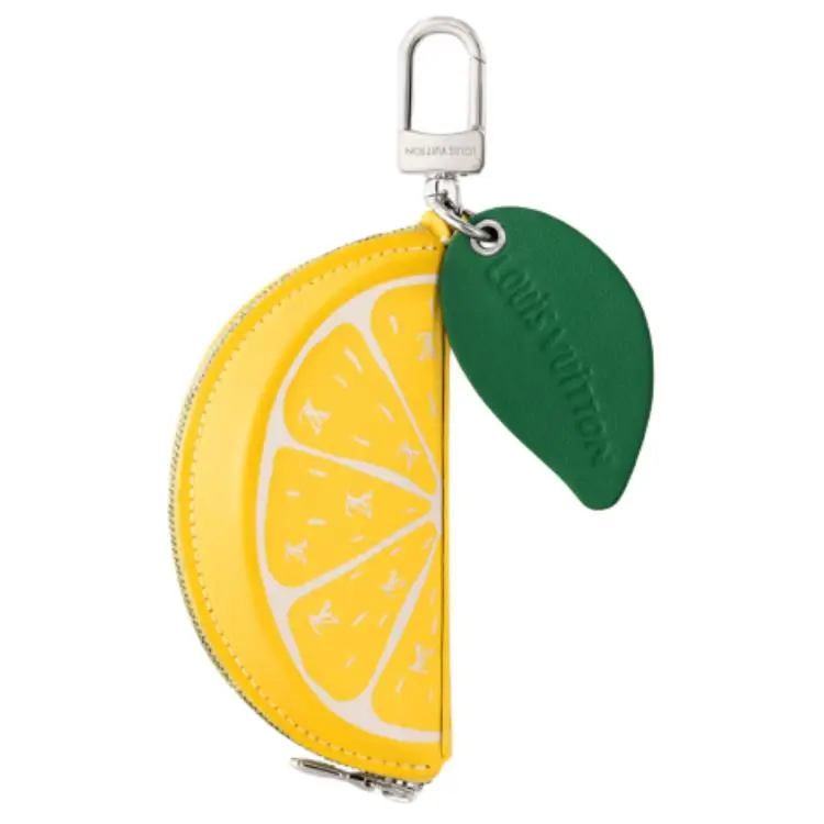 Louis Vuitton Lemon Charm Accessory for Bags – Unisex Yellow Metal and Canvas Design