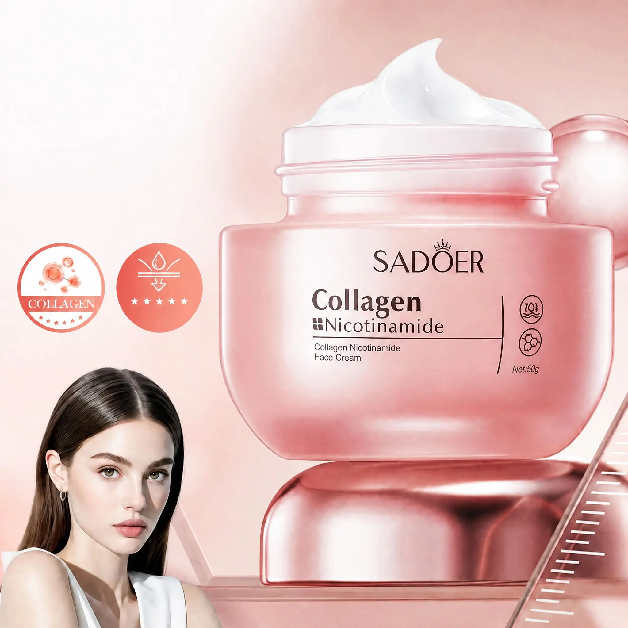 Korean Collagen Niacinamide Facial Cream | Gentle Hydrating K-Beauty Skin Care Collagen Face Care for Soft, Comfortable Skin Collagen Complex Moisturizer
