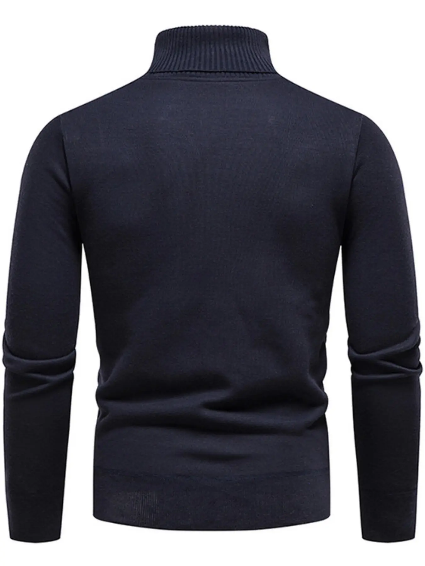 Men's High Neck Sweater, Slim Fit Soft Knit Pullover, Long Sleeve Warm Basic Knitted Top, Suitable for Fall Winter Daily Business Casual Wear