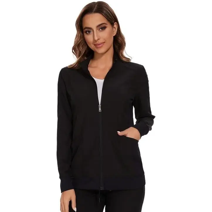 Women's Zip Front Scrub Jacket - 4-Way Stretch, Easy Care Nurse Workwear Layer for Clinics, Long Shifts & Daily UniformsGift