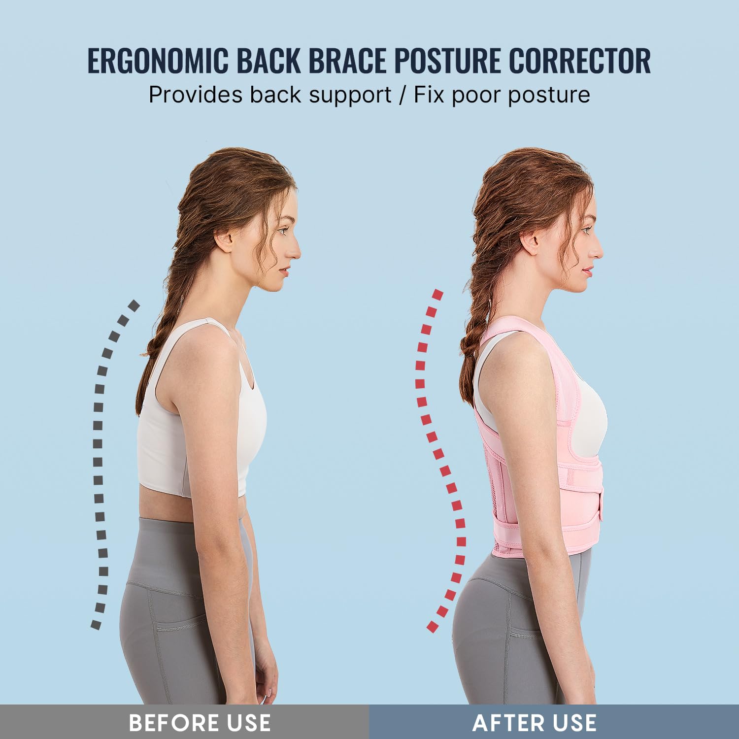Posture Correction Back Support Strap full Support for Women and Men Adjustable shoulder posture Brace for Improve Posture Provide and Back Pain Relief