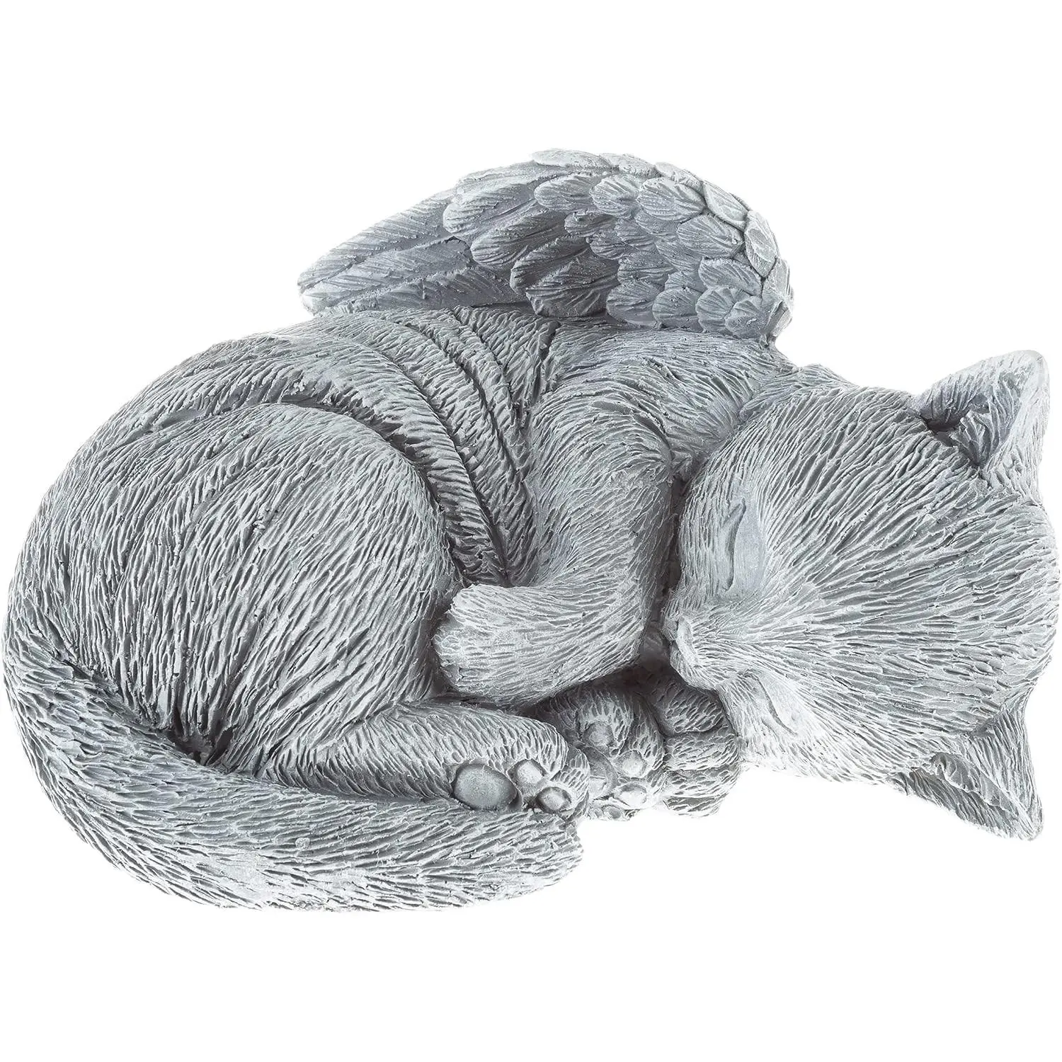 Gray Cat Memorial Stone - Angel Shape Remembrance Gift, Garden Marker, Grave Marker for Pet Loss Sympathy, Remembrance Gifts, Garden Markers