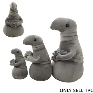 The popular Russian Zhdun statue figurine, a trendy online emoji character, waiting-themed plush toy, gray plush toys in various sizes, a quirky and surprising gift for friends, perfect for birthdays and holidays.