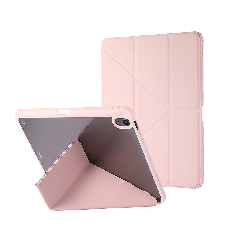Y-fold tri-fold iPad case with multiple viewing angles, minimalist solid color design. Auto sleep/wake, shockproof, built-in pencil holder. Compatible with iPad mini 6/7, Air 4/2024, Pro 2020/2021/2022/2024. Ideal gift for you!