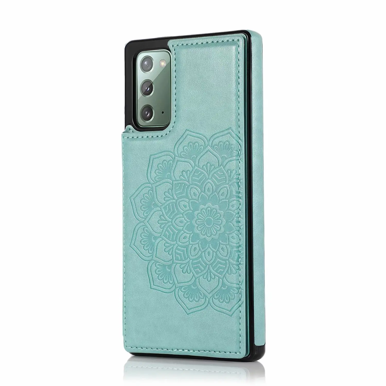 Luxury Embossed PU Leather Phone Case for Samsung Galaxy Note20 Ultra, Note10 Plus, Note20/10, Shockproof Card Slot Back Cover, Cellphone Accessories Protection