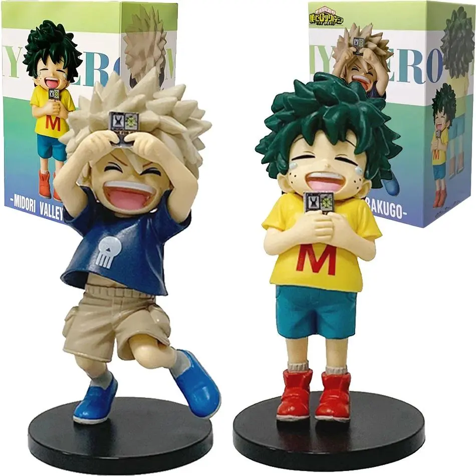 My Hero Academia 11cm Posable Mini Collectible Figures - Izuku Midoriya (Deku) & Katsuki Bakugo, Cute Toy Gift for Anime Fans