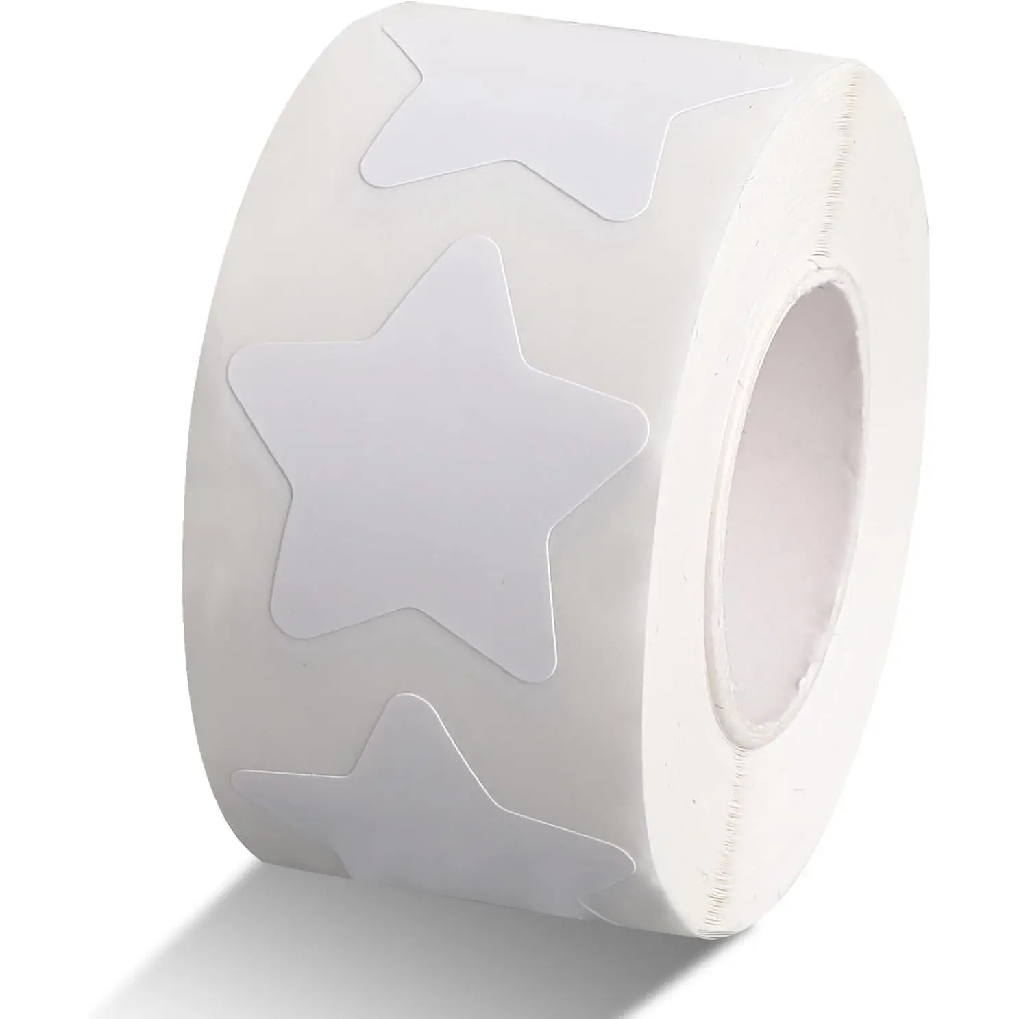 500 count White  Stickers Roll, 1 Inch Self-Adhesive Small Stars Labels  Removable  Shape Stickers for  Arts and Crafts Wall Classroom  Teacher Business